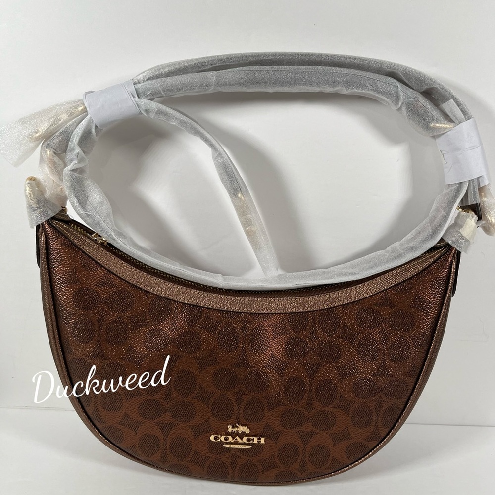 Coach Aria Shoulder Bag In Signature Canvas CCL27 Brown/Copper NWT